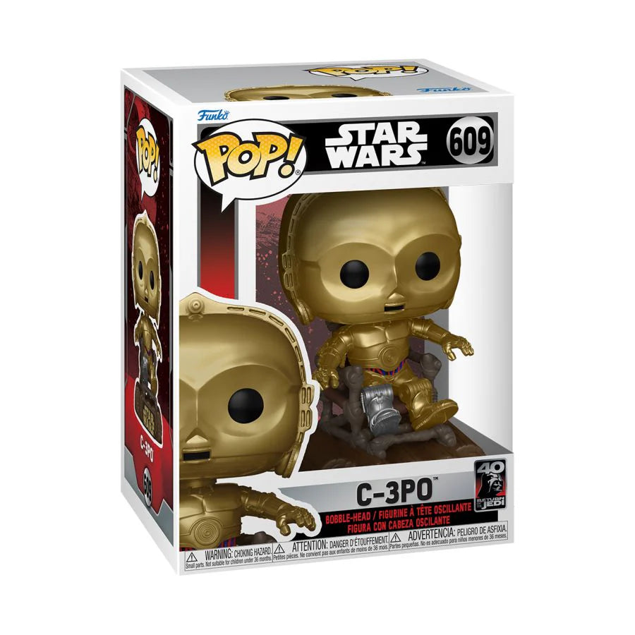 Pop Star Wars Return Of The Jedi 40th C3PO In Chair Vinyl Figure