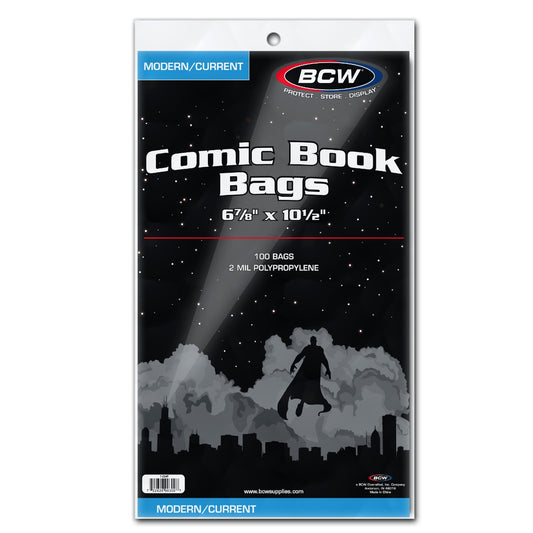 BCW Comic Book Bags Current Comics (6" 7/8 x 10" 1/2) (100 Bags Per Pack)